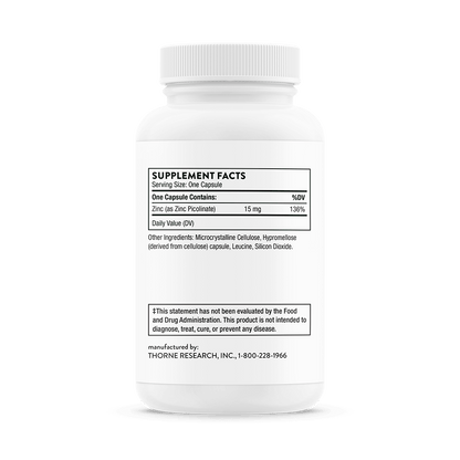 Thorne Zinc Picolinate 15mg 60 Capsules