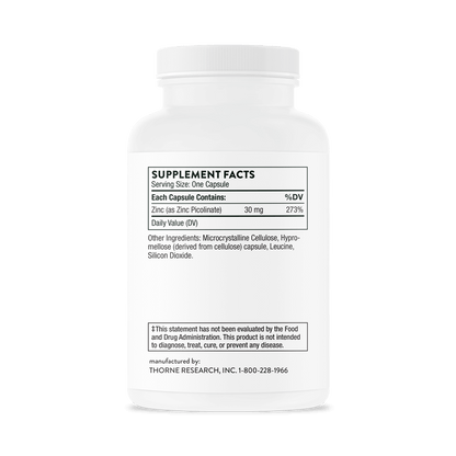Thorne Zinc Picolinate 30mg 180 Capsules