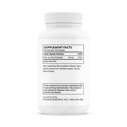 Thorne Zinc Picolinate 30mg 60 Capsules
