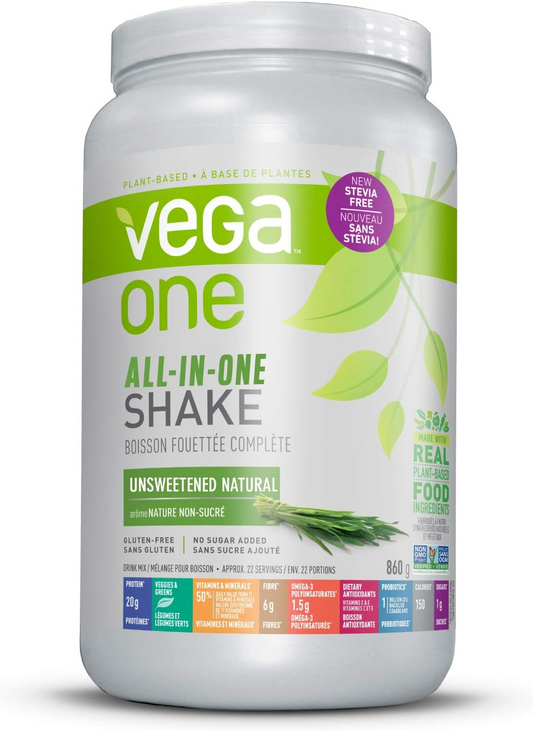 Vega One All In One Shake Natural Unsweetened Stevia Free 860g
