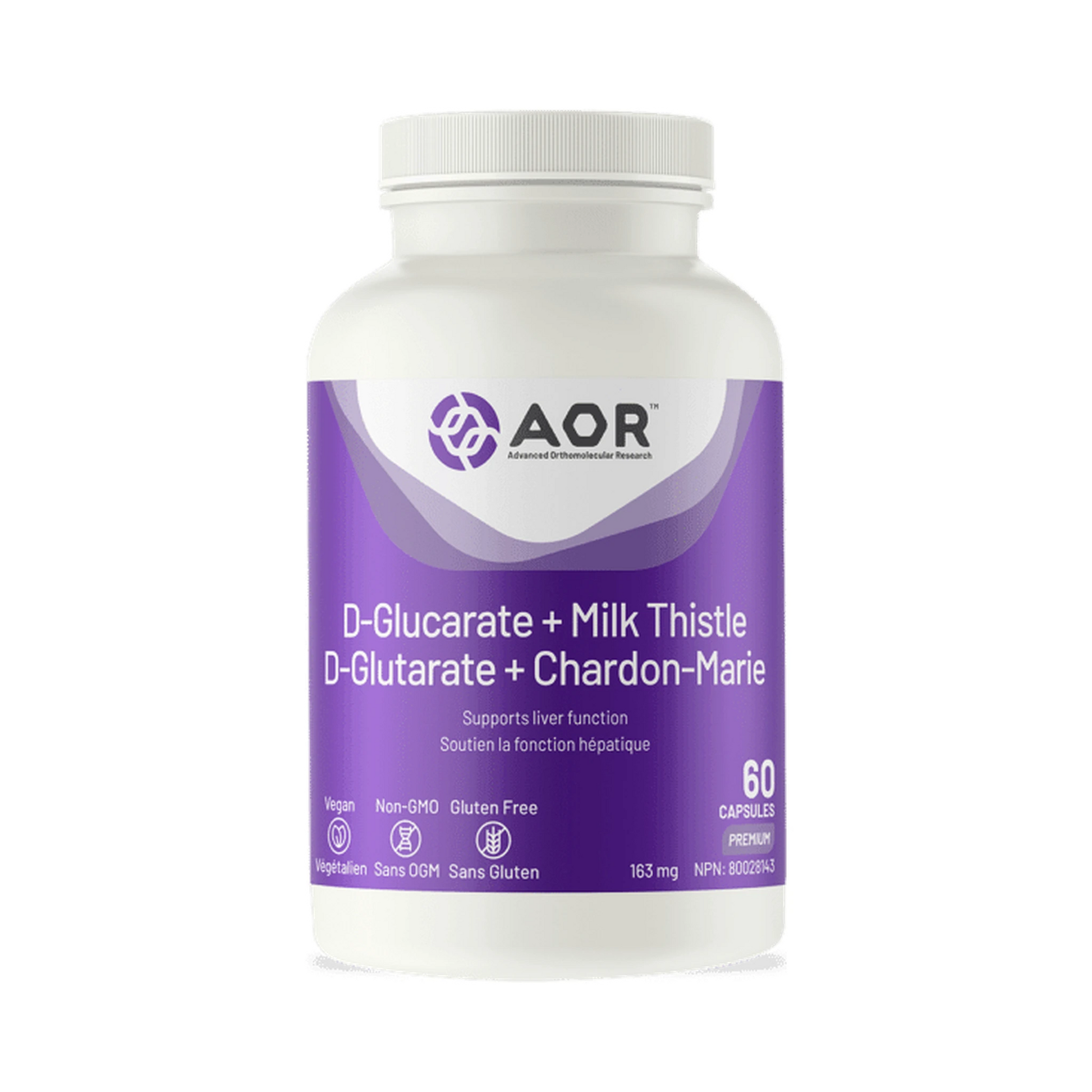 AOR D-Glucarate + Milk Thistle 60 Capsules