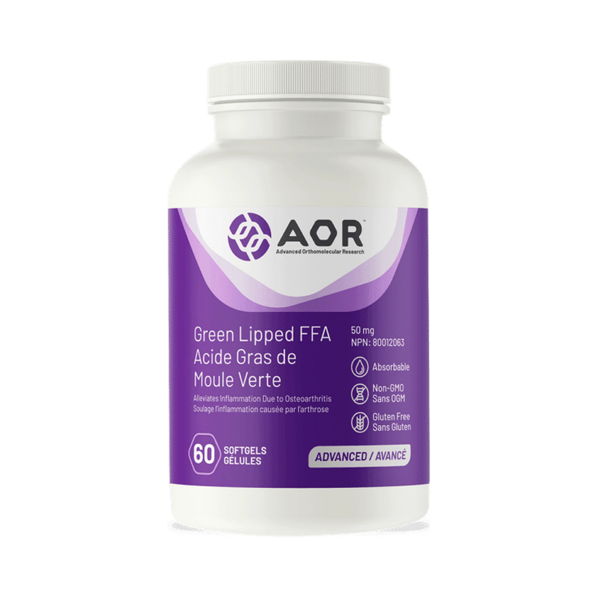 AOR Green Lipped FFA 60 Softgels