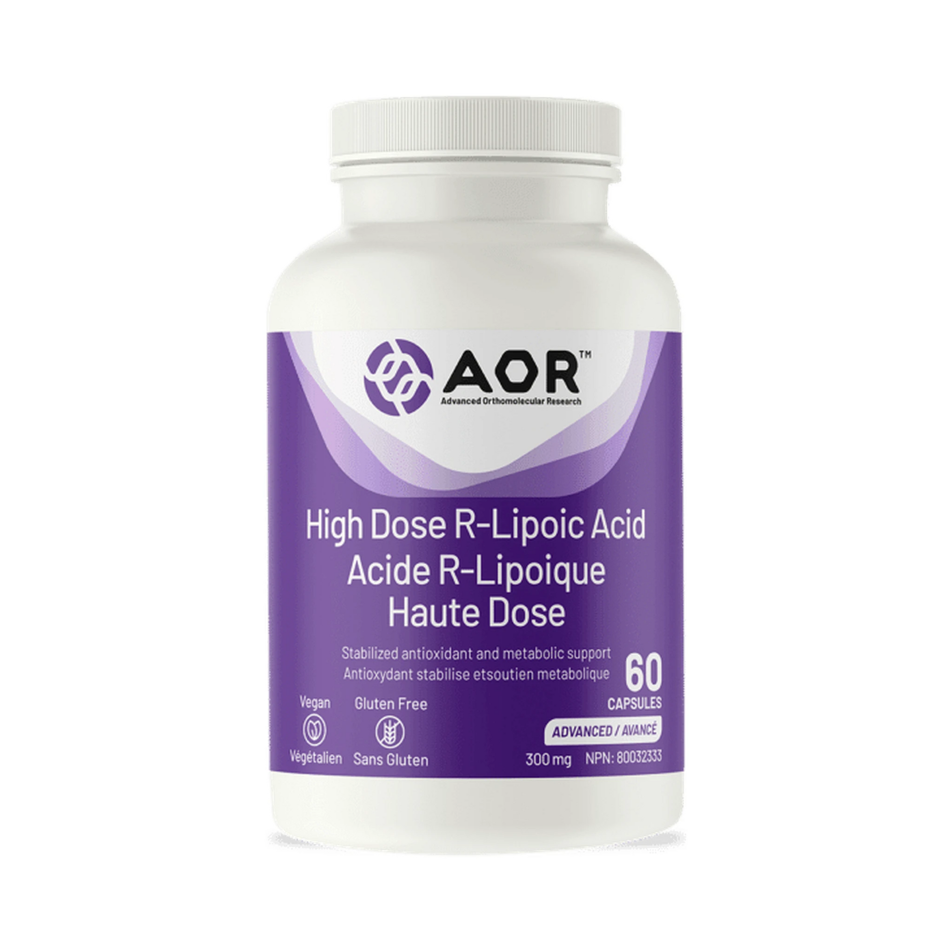 AOR High Dose R-Lipoic Acid 60 Capsules