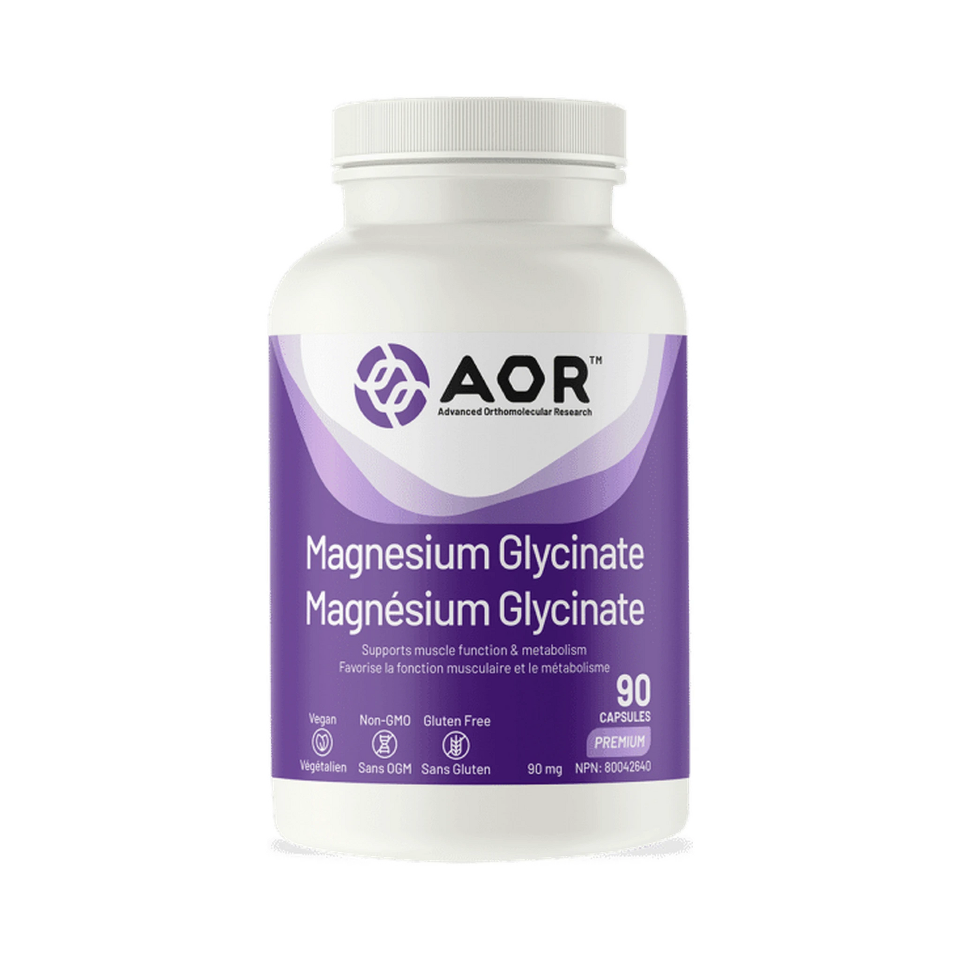 AOR Magnesium Glycinate 90 Capsules