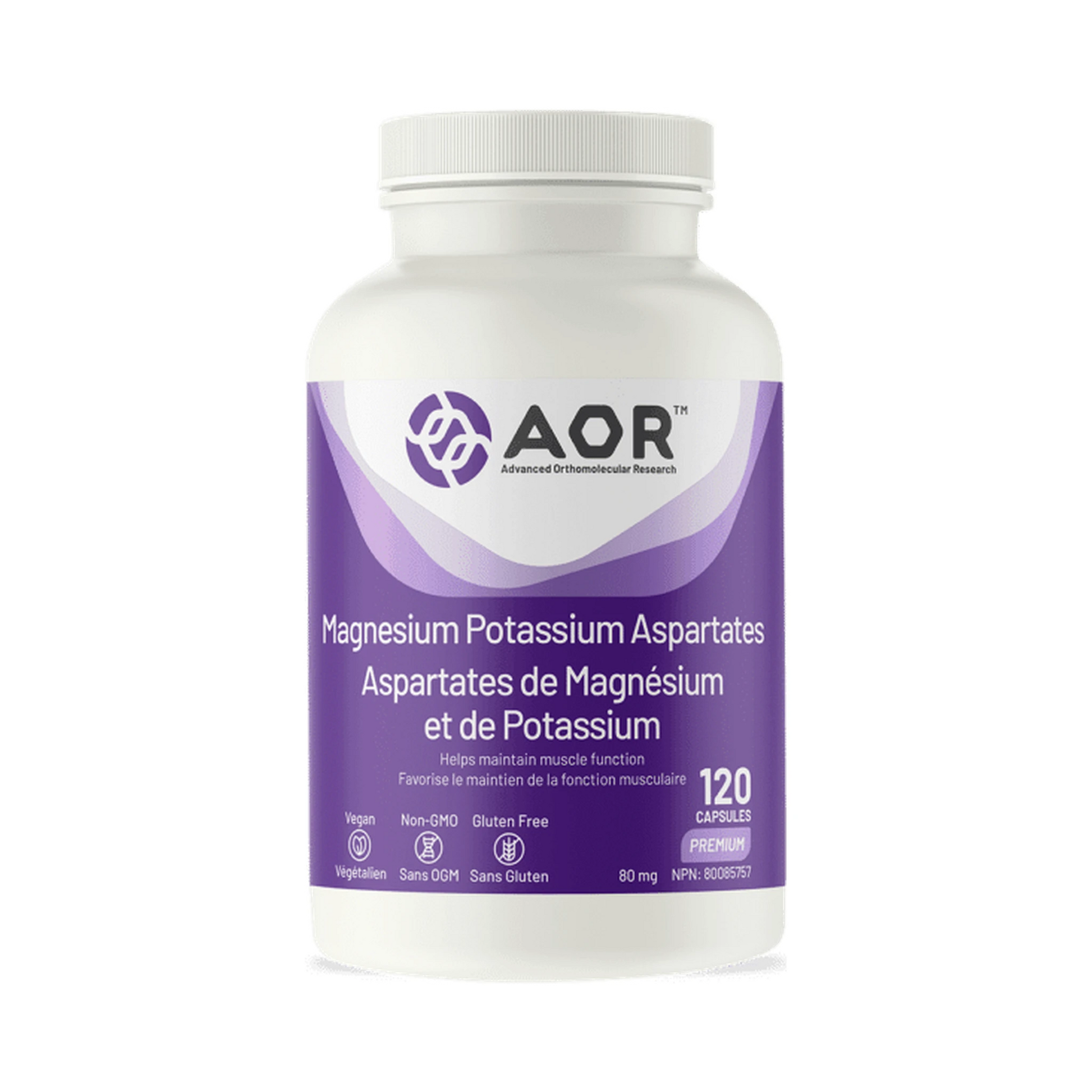 AOR Magnesium/Potassium Aspartates 120 Capsules