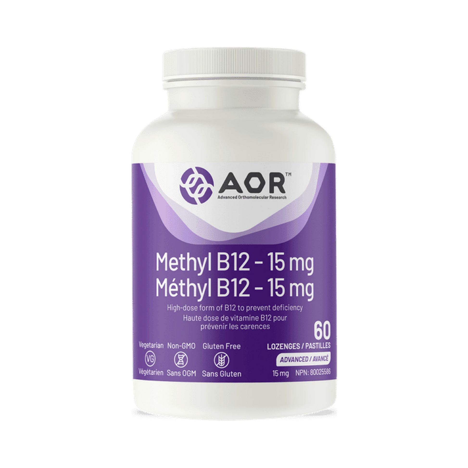 AOR Methyl B12 15mg 60 Lozenges
