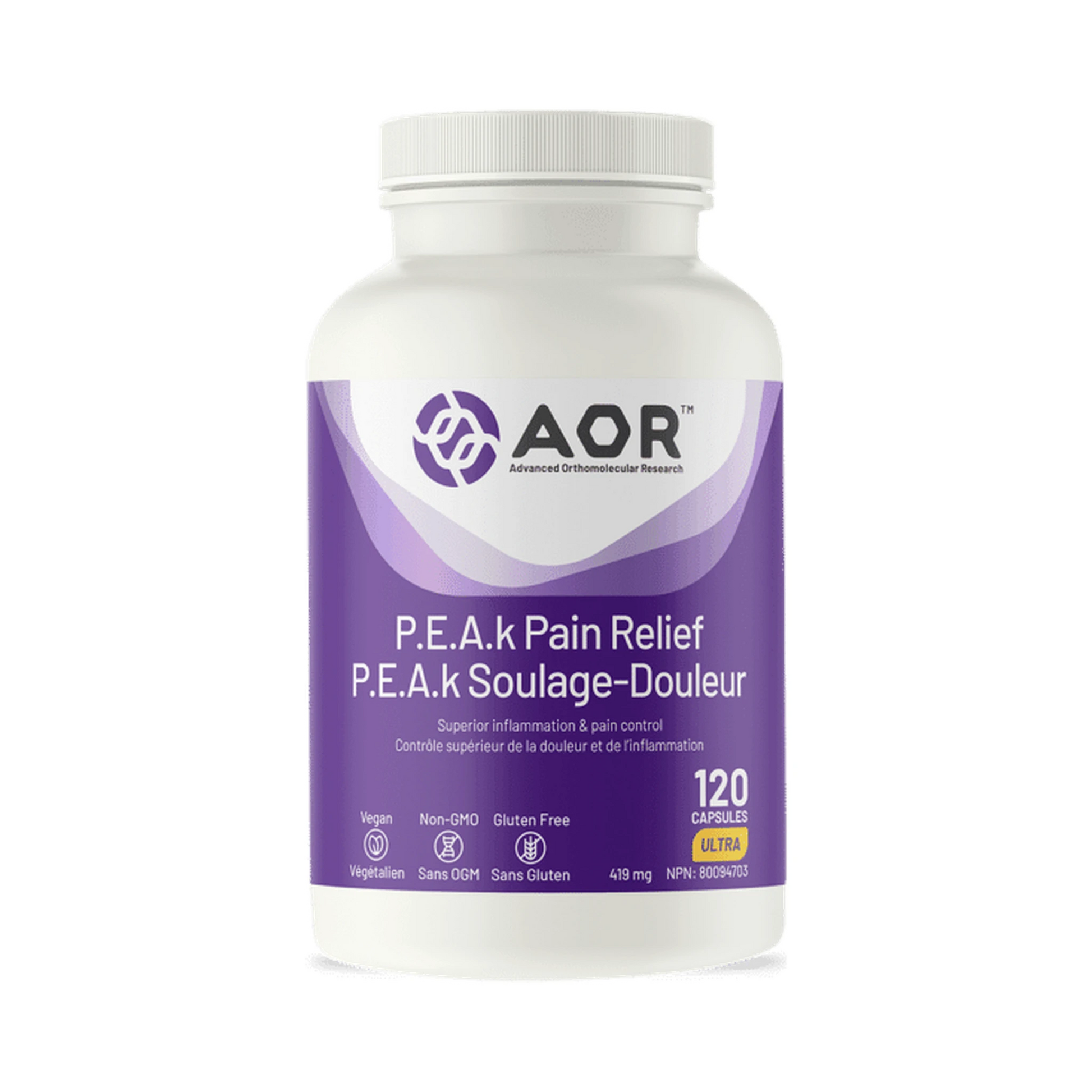 AOR P.E.A.k Pain Relief 120 Softgels