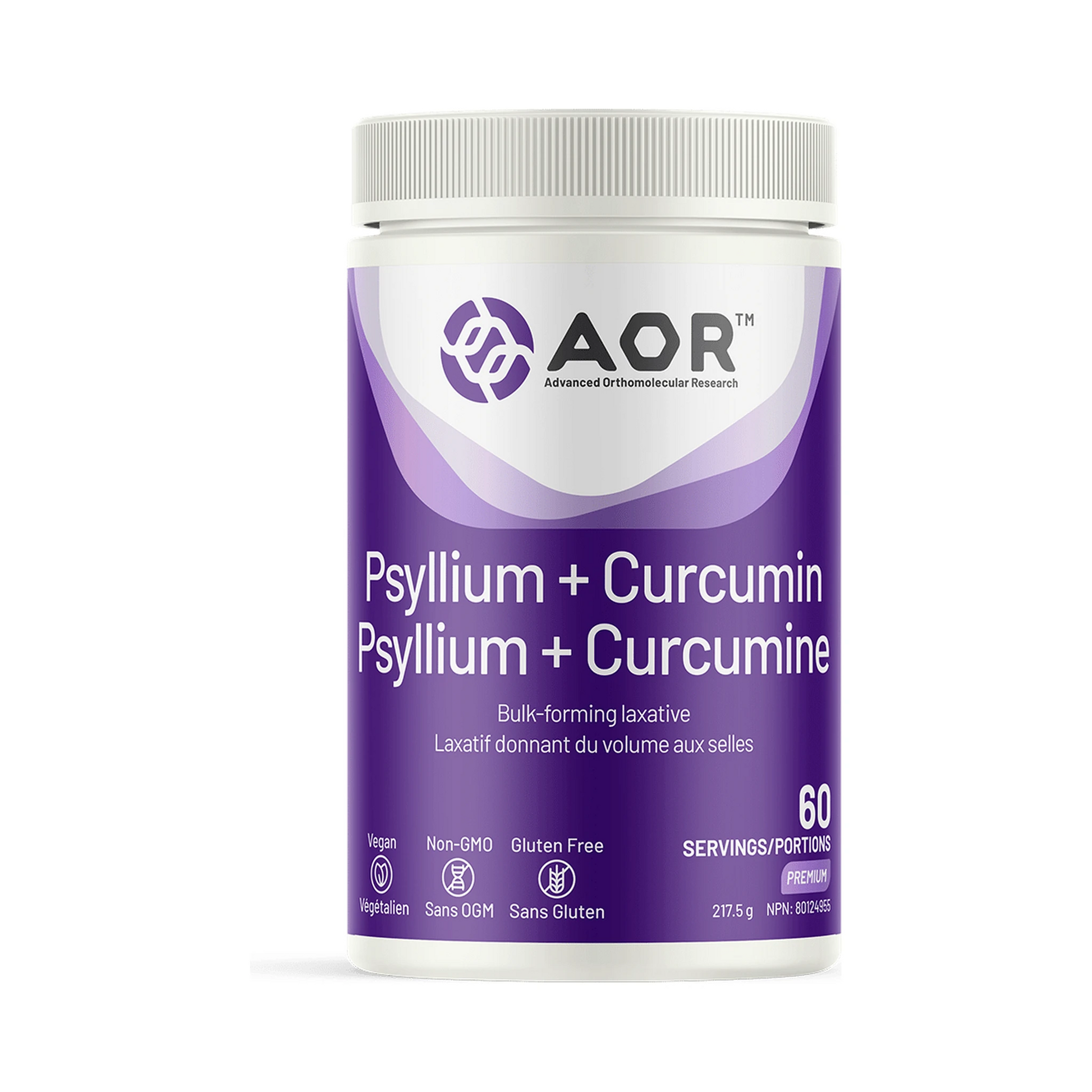AOR Psyllium + Curcumin Powder 217.5g