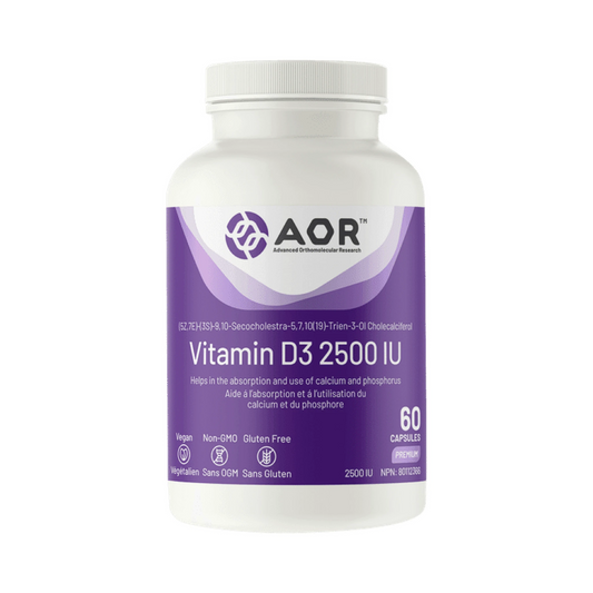 AOR Vitamin D3 2500IU 60 Capsules