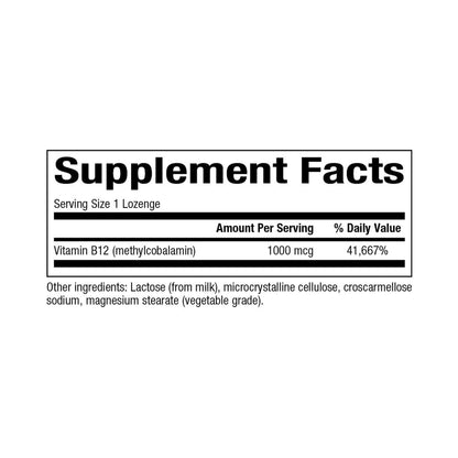 Bioclinic Naturals B12 Methylcobalamin 1000 mcg 60 Lozenges