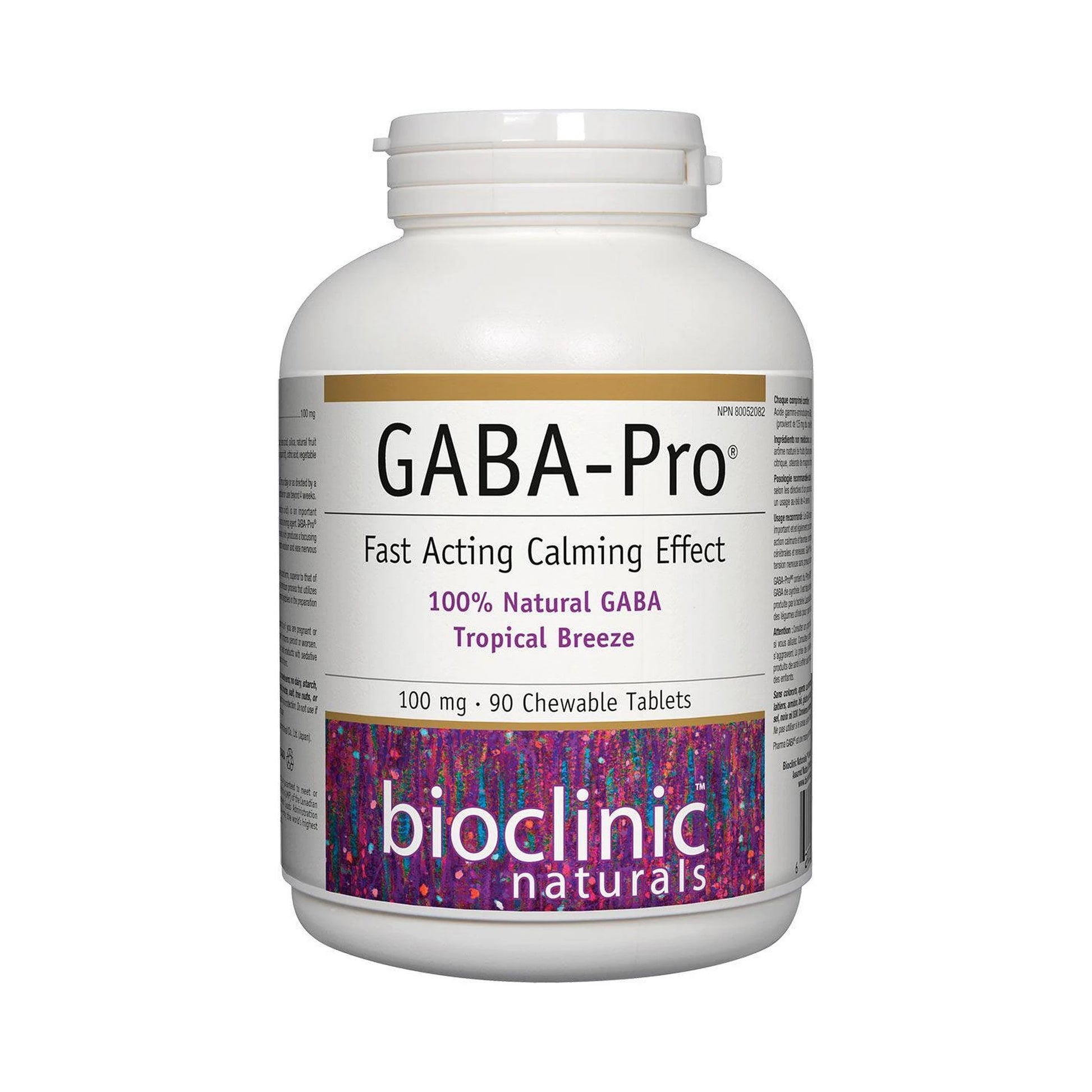 Bioclinic Naturals GABA-Pro  100mg Tropical Breeze 90 Chewable Tablets