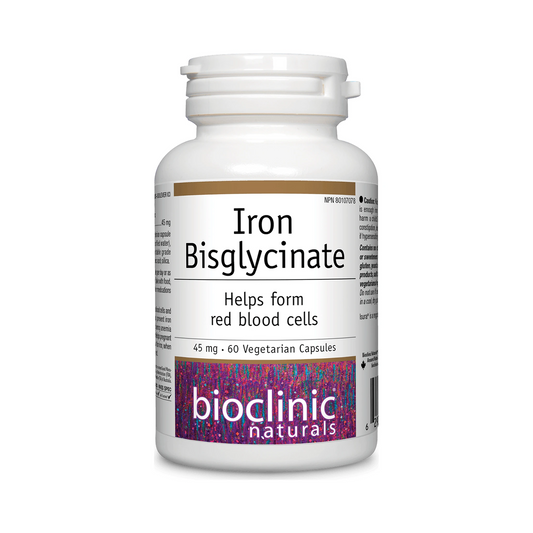 Bioclinic Naturals Iron Bisglycinate 60 Veg Capsules