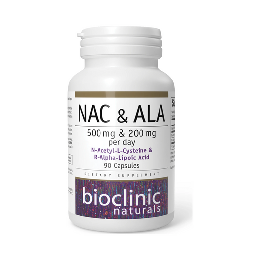 Bioclinic Naturals NAC & ALA 500 mg & 200 mg 90 Capsules