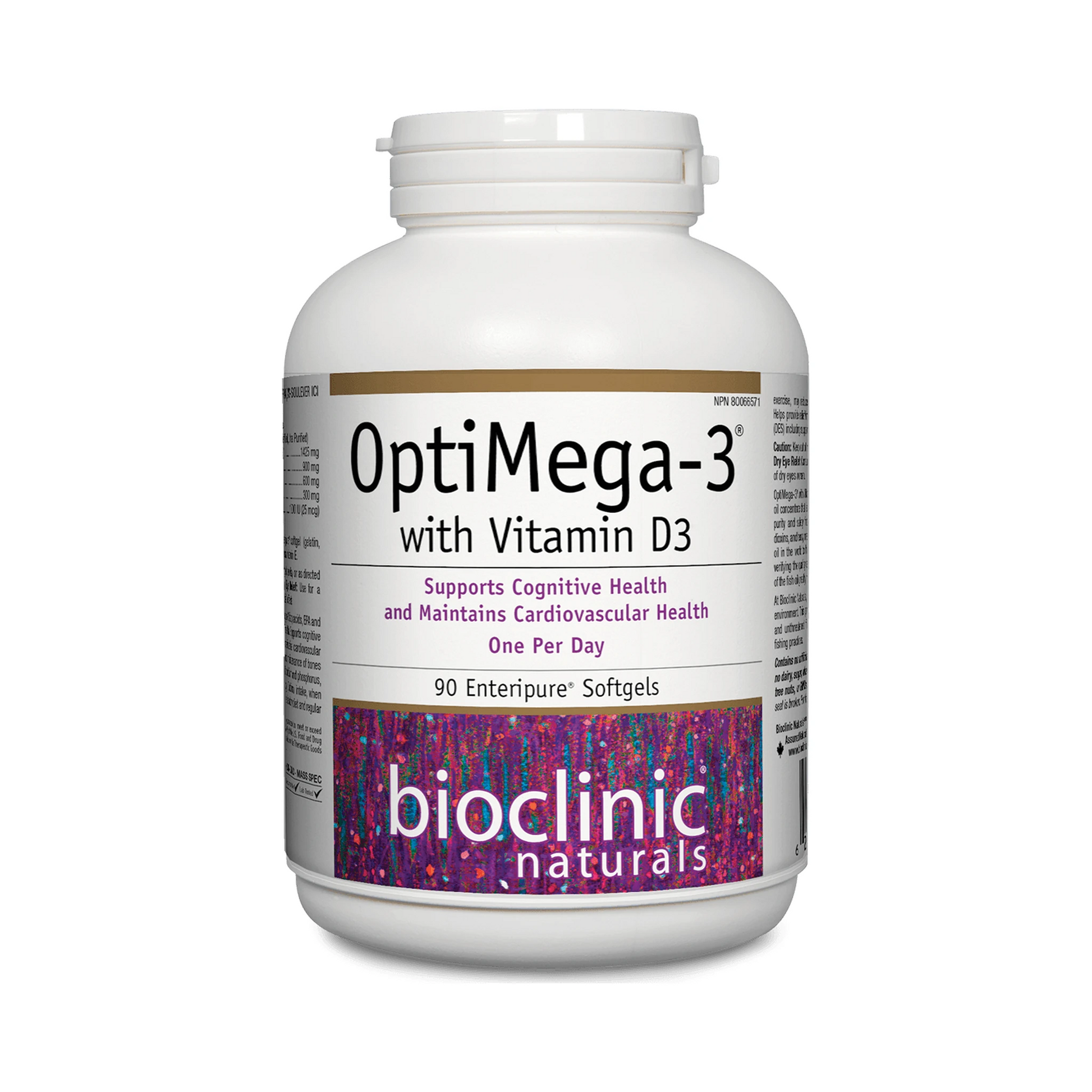 Bioclinic Naturals OptiMega-3 with Vitamin D3 90 Softgels
