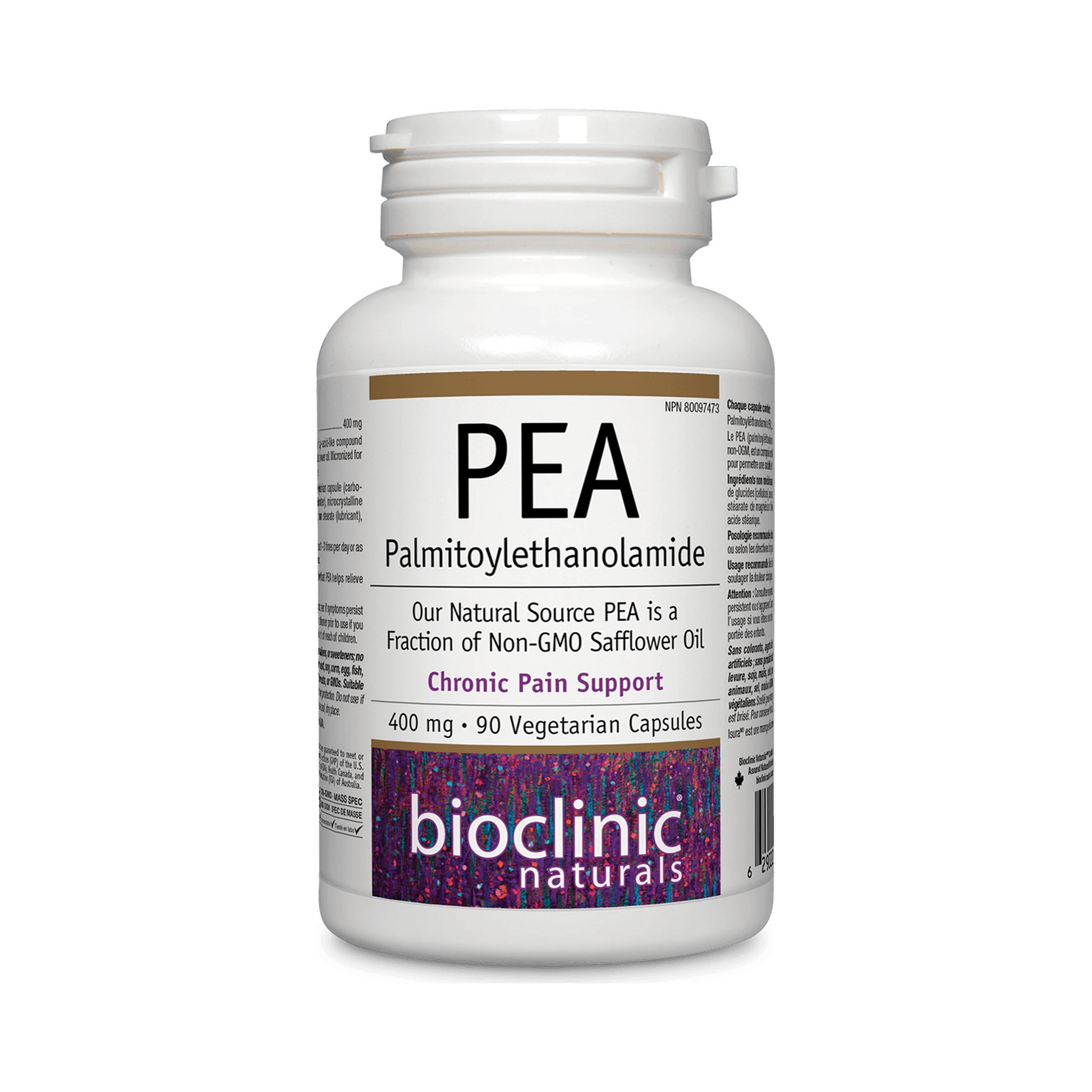 Bioclinic Naturals PEA (Palmitoylethanolamide) 400mg 90 Veg Capsules