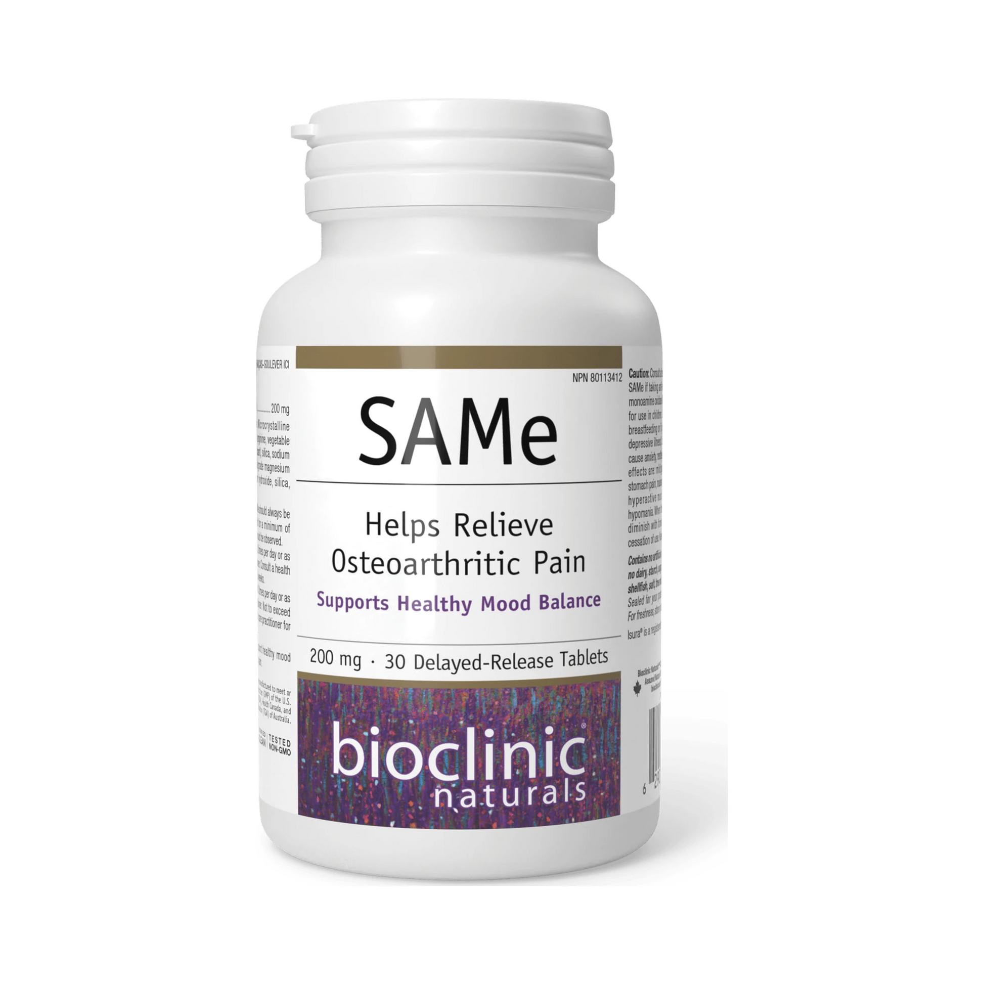 Bioclinic Naturals SAMe 200mg 30 Enteric Coated Tablets