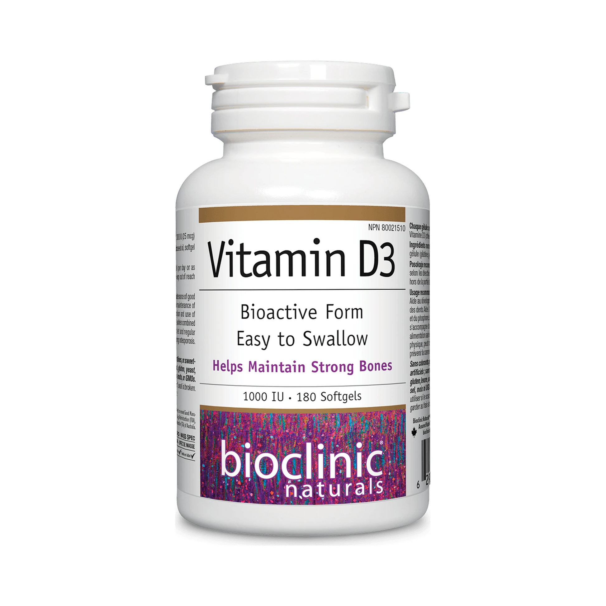 Bioclinic Naturals Vitamin D3  1000 IU 180 Softgels