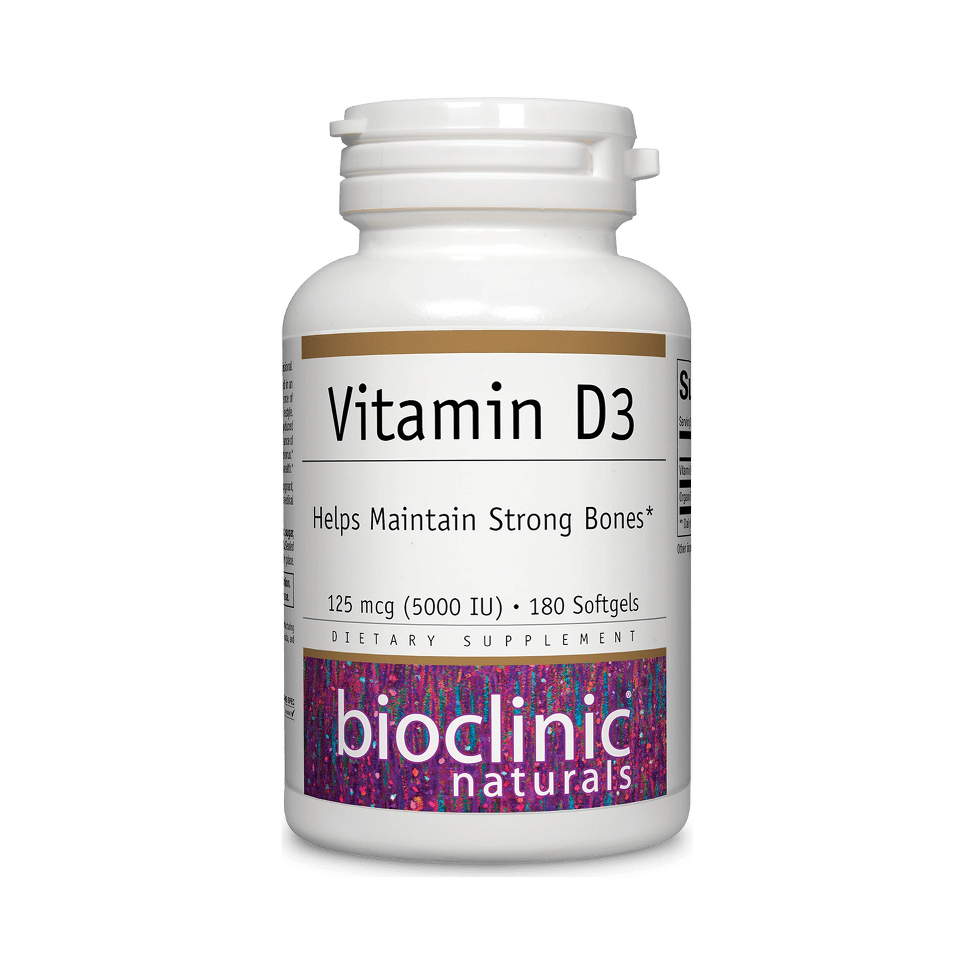 Bioclinic Naturals Vitamin D3 5000 IU 180 Softgels