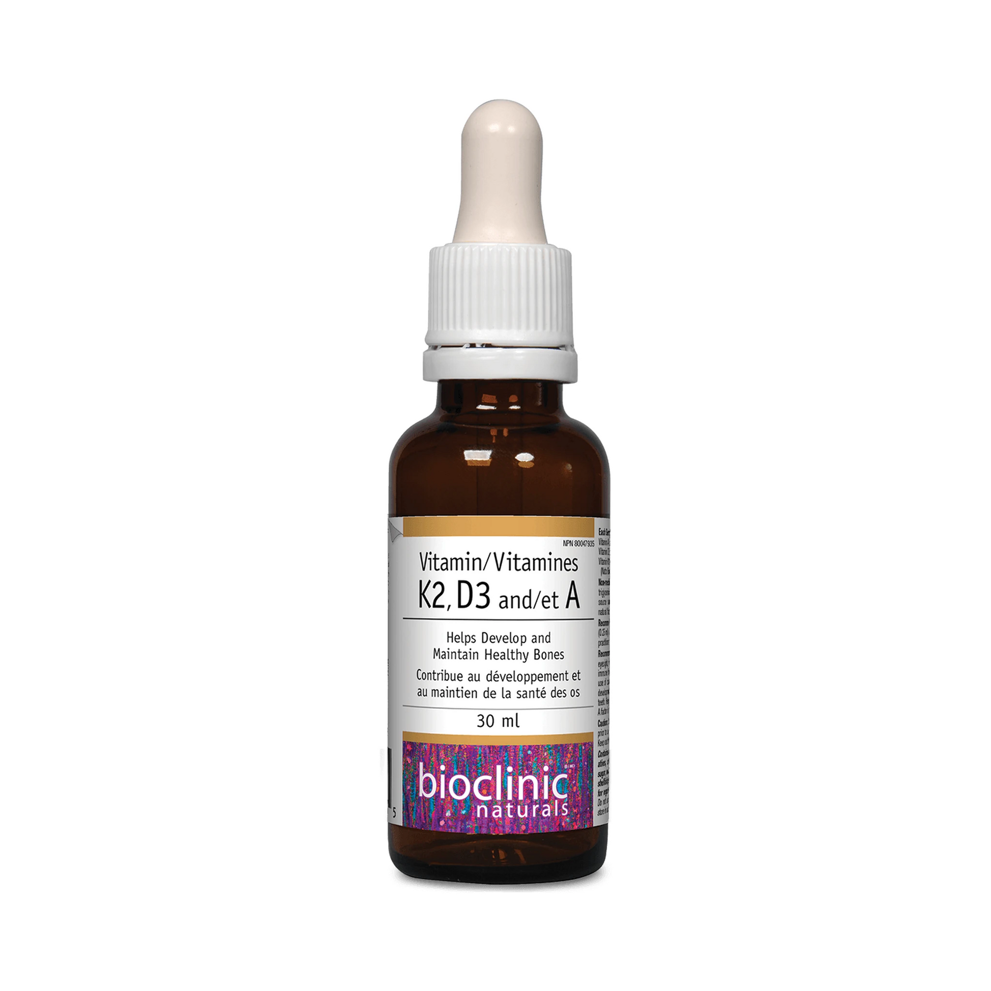 Bioclinic Naturals Vitamin K2, D3 and A Liquid 30mL