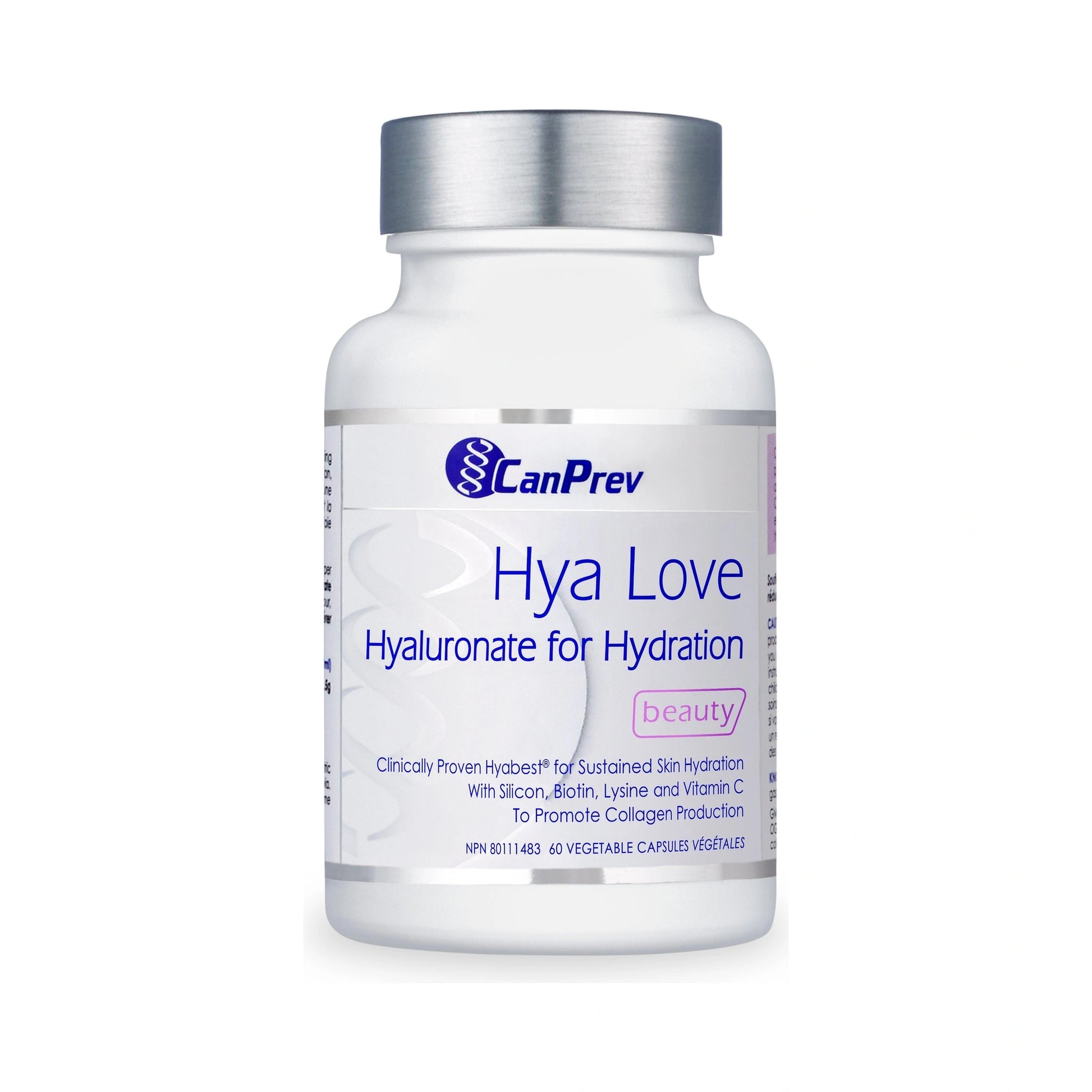 CanPrev Hya Love Hyaluronate for Hydration 60 Veg Capsules