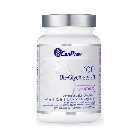 CanPrev Iron Bis-Glycinate 20 90 Veg Capsules