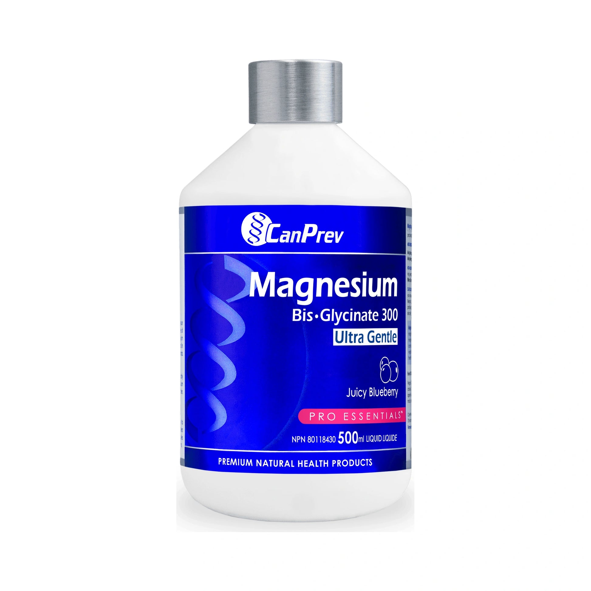 CanPrev Magnesium Bis-Glycinate 300 Ultra Gentle Juicy Blueberry Liquid 500mL
