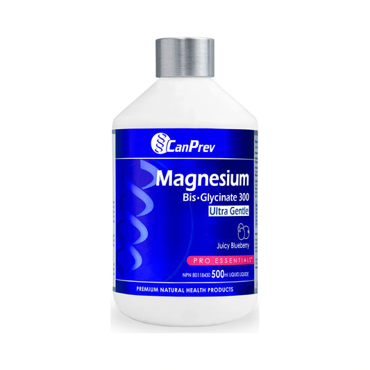 CanPrev Magnesium Bis-Glycinate 300 Ultra Gentle Juicy Blueberry Liquid 500mL