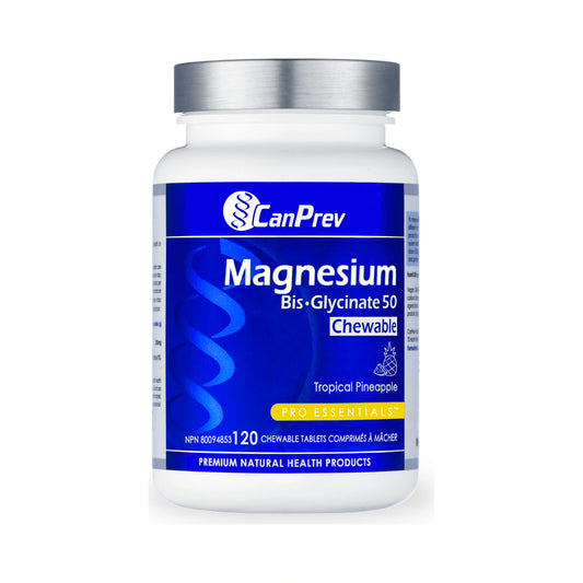 CanPrev Magnesium Bis-Glycinate 50 Tropical Pineapple 120 Chewable Tablets