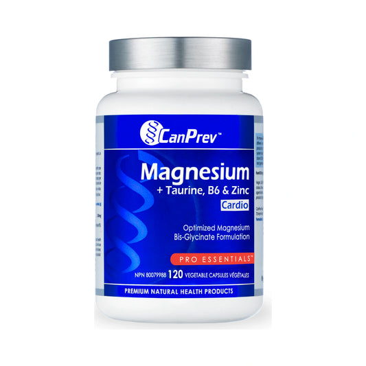 CanPrev Magnesium Cardio + Taurine, B6 & Zinc 120 Veg Capsules