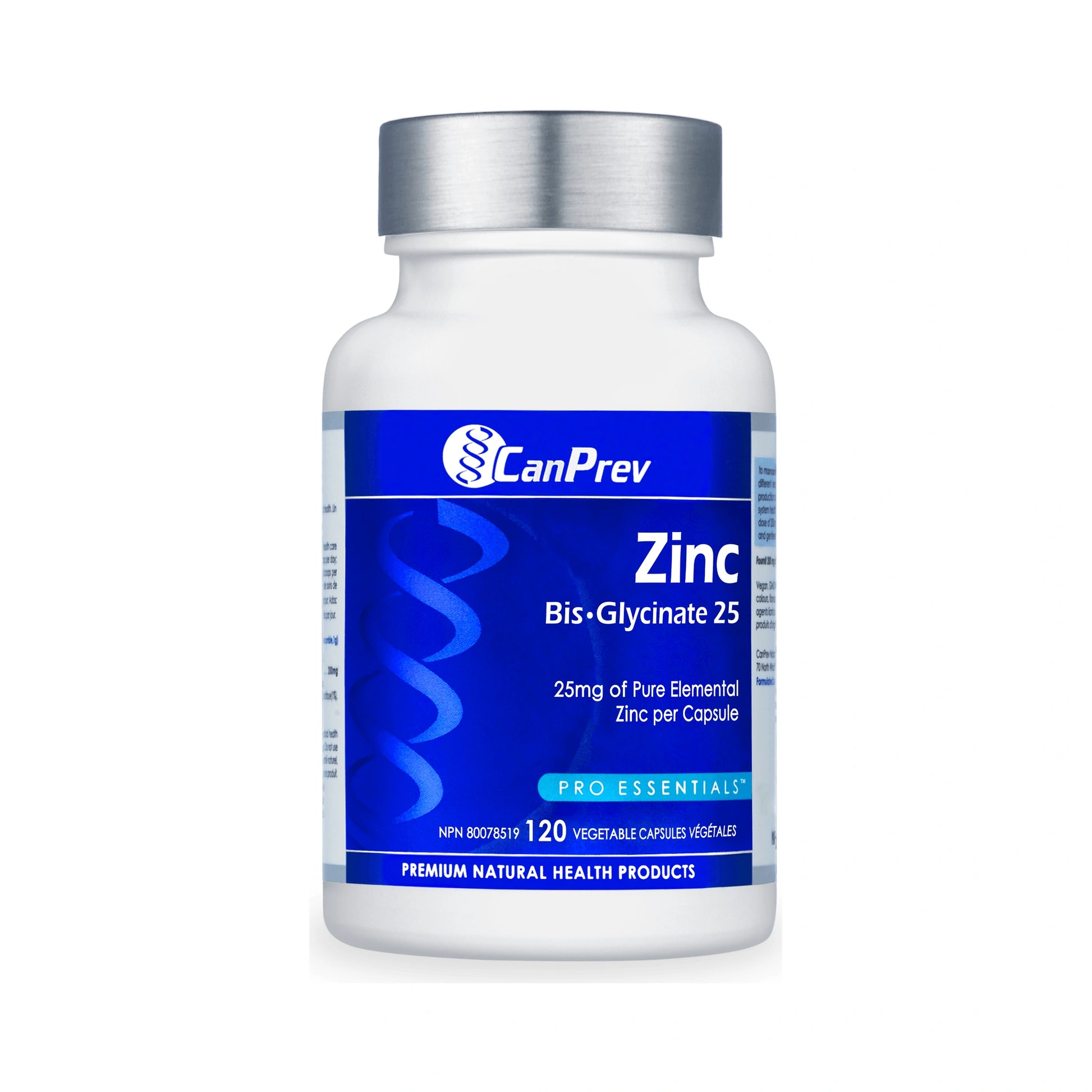 CanPrev Zinc Bis-Glycinate 25 120 Veg Capsules