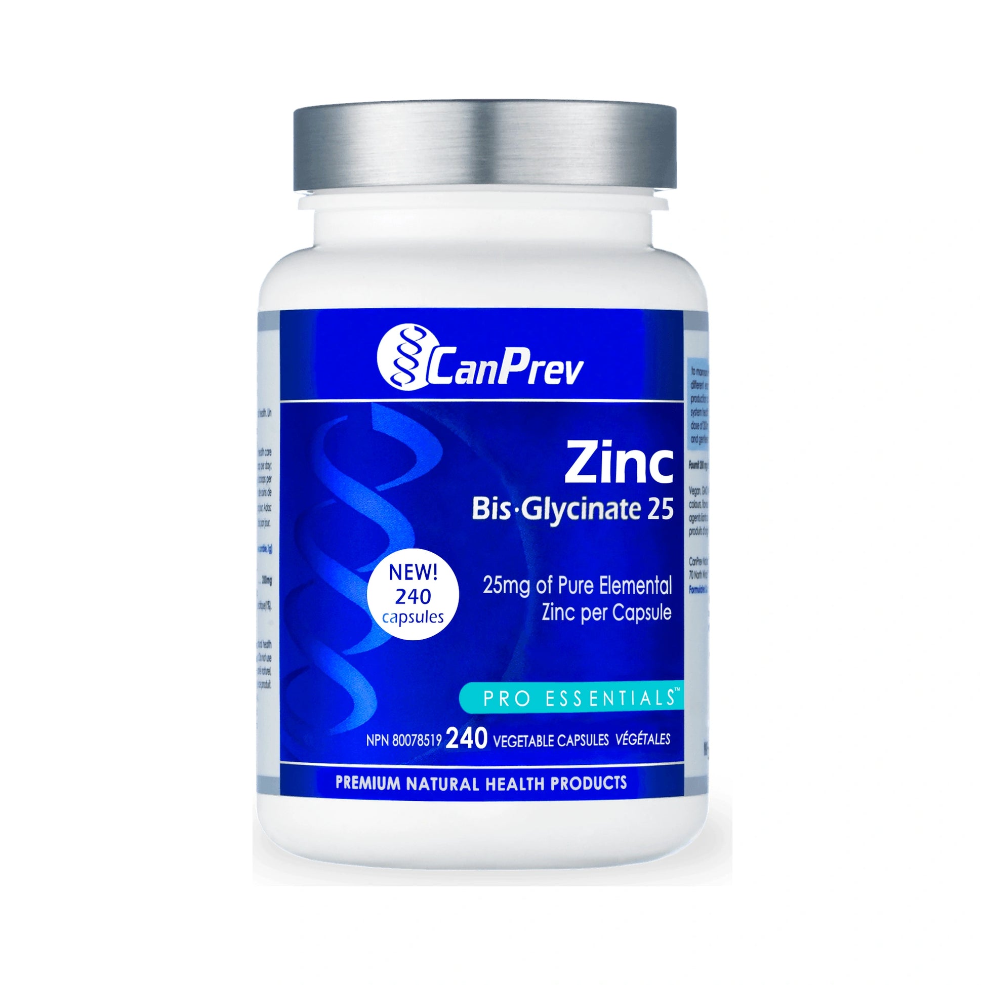CanPrev Zinc Bis-Glycinate 25 240 Veg Capsules