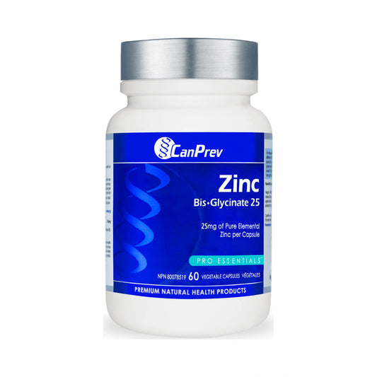 CanPrev Zinc Bis-Glycinate 25 60 Veg Capsules