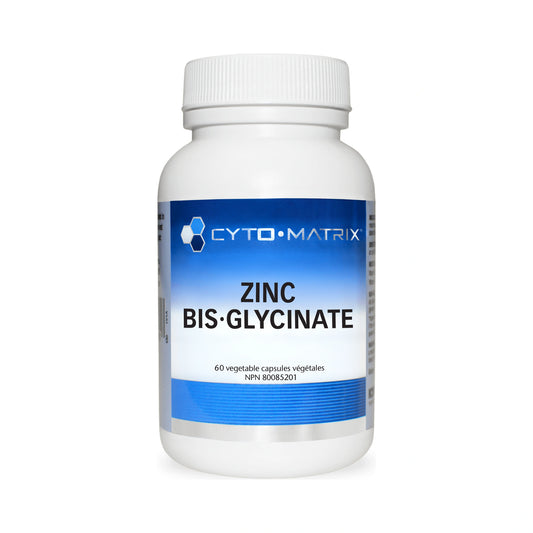 Cyto Matrix Zinc Bis-Glycinate 25mg Full Chelate 60 Veg Capsules