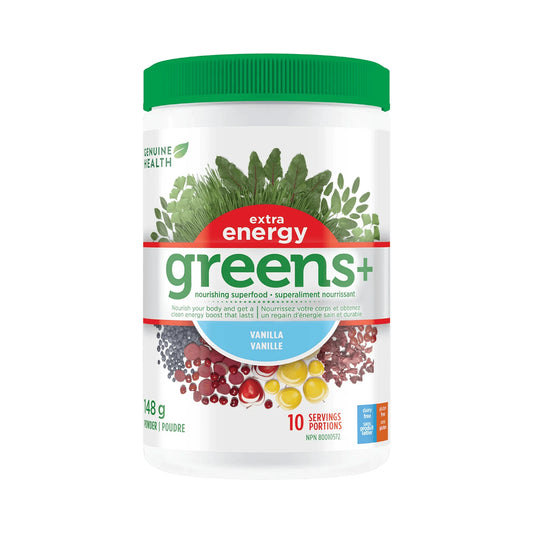 DC - Genuine Health Greens+ Extra Energy Vanilla 10 Servings