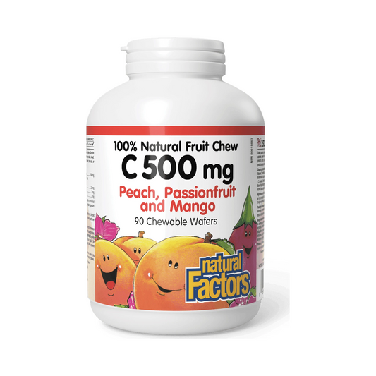 DC - Natural Factors Vitamin C 500mg Peach, Passionfruit and Mango 90 Chewable Wafers