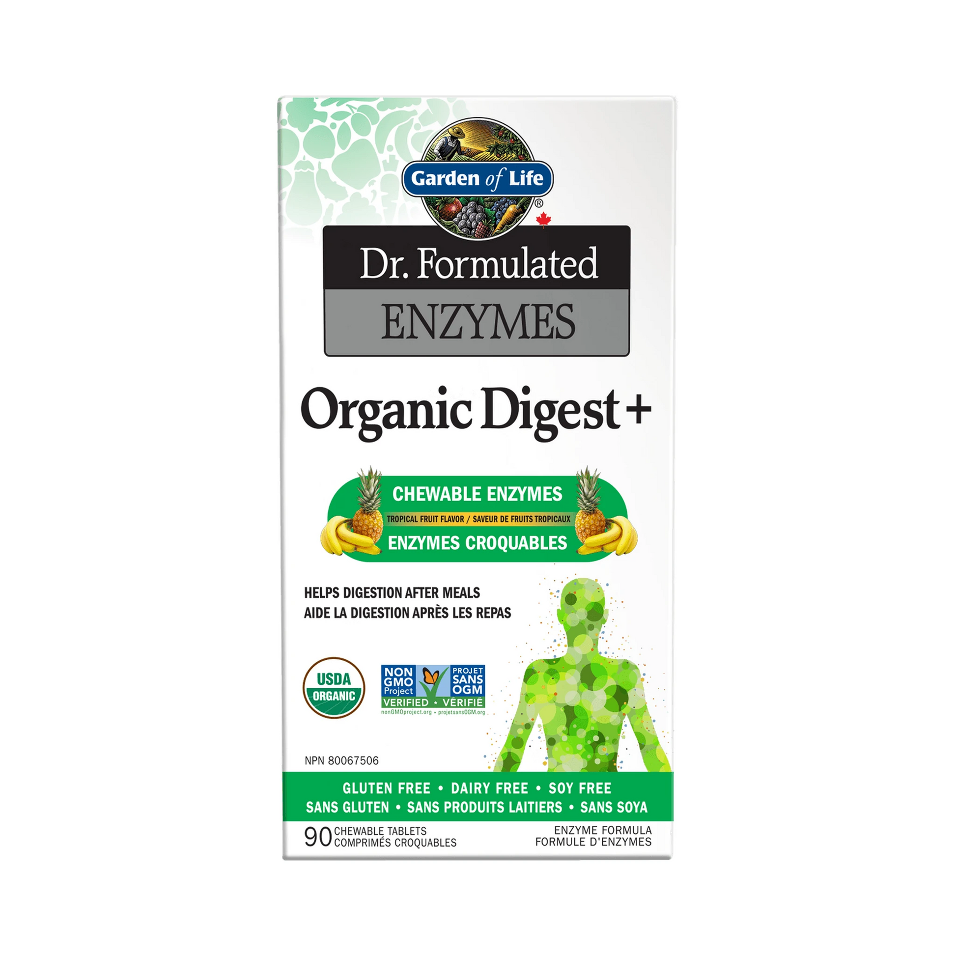 Garden of Life Dr. Formulated Enzymes Organic Digest+ 90 Chewable Tablets