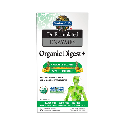Garden of Life Dr. Formulated Enzymes Organic Digest+ 90 Chewable Tablets
