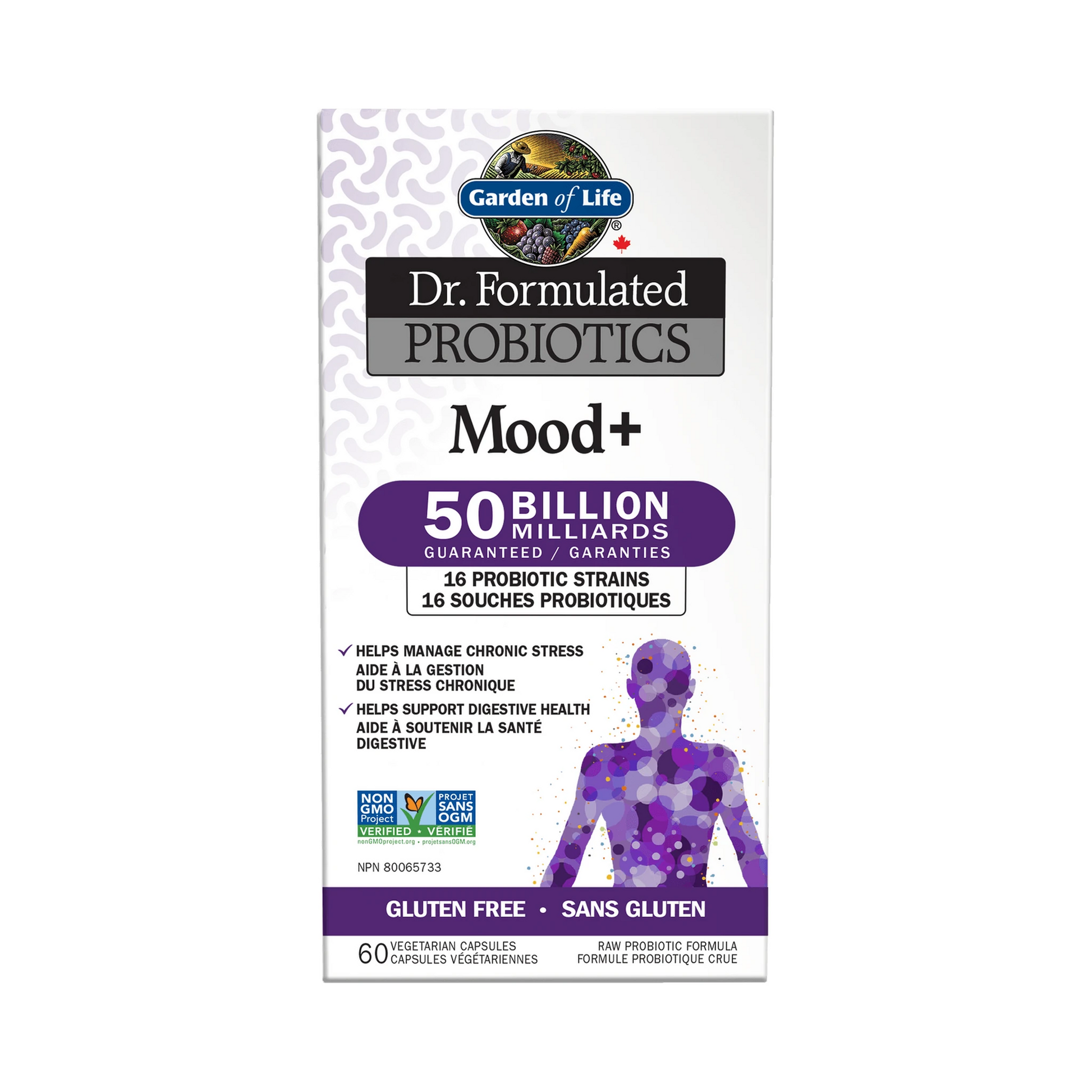 Garden of Life Dr. Formulated Mood+ 50B Refrigerator Stable 60 Veg Capsules