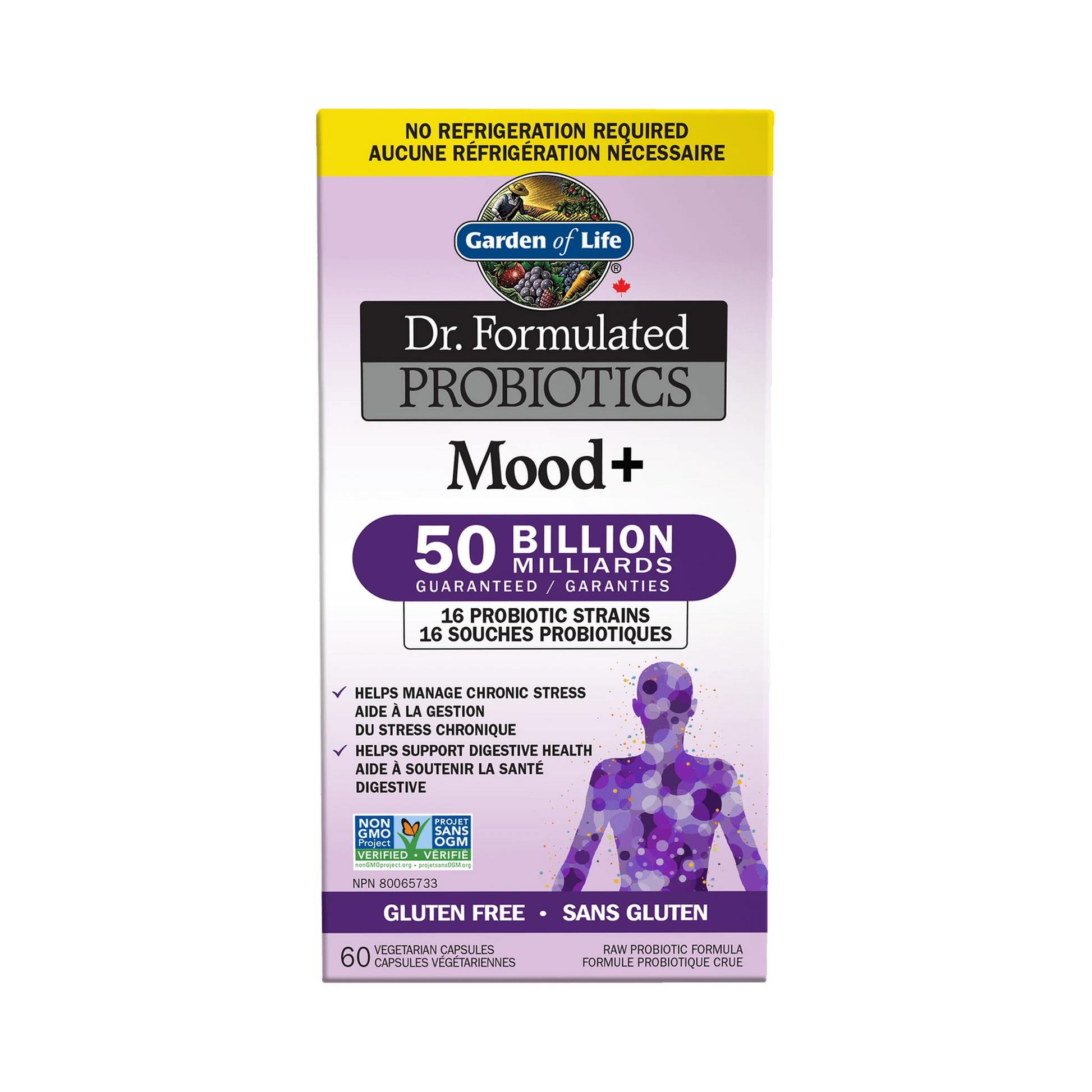 Garden of Life Dr. Formulated Mood+ 50B Shelf Stable 60 Veg Capsules