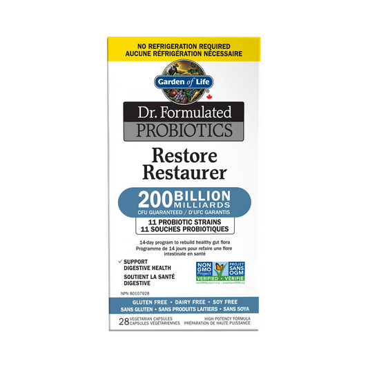 Garden of Life Dr. Formulated Restore 200B Shelf Stable 28 Veg Capsules