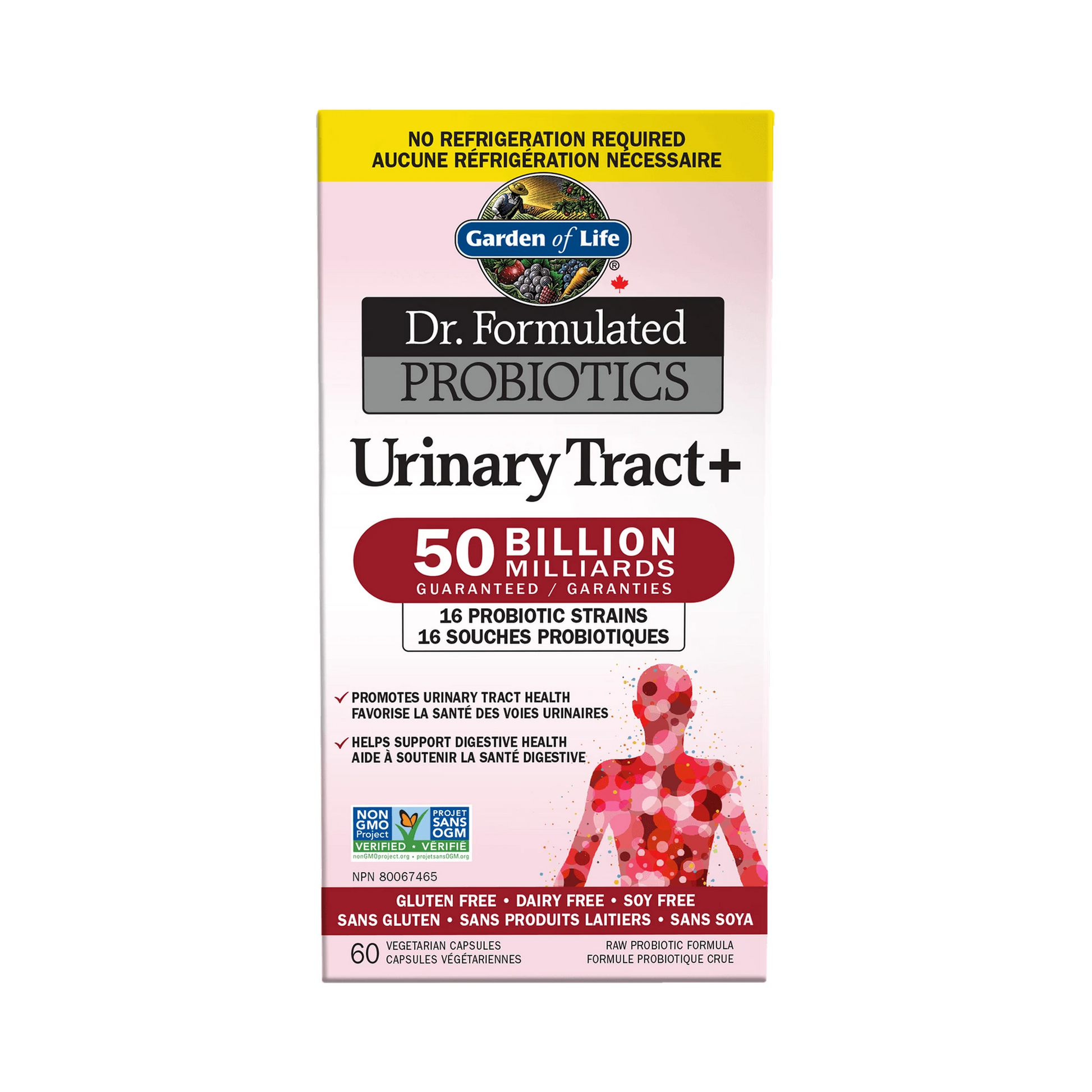 Garden of Life Dr. Formulated Urinary Tract+ 50B Shelf Stable 60 Veg Capsules