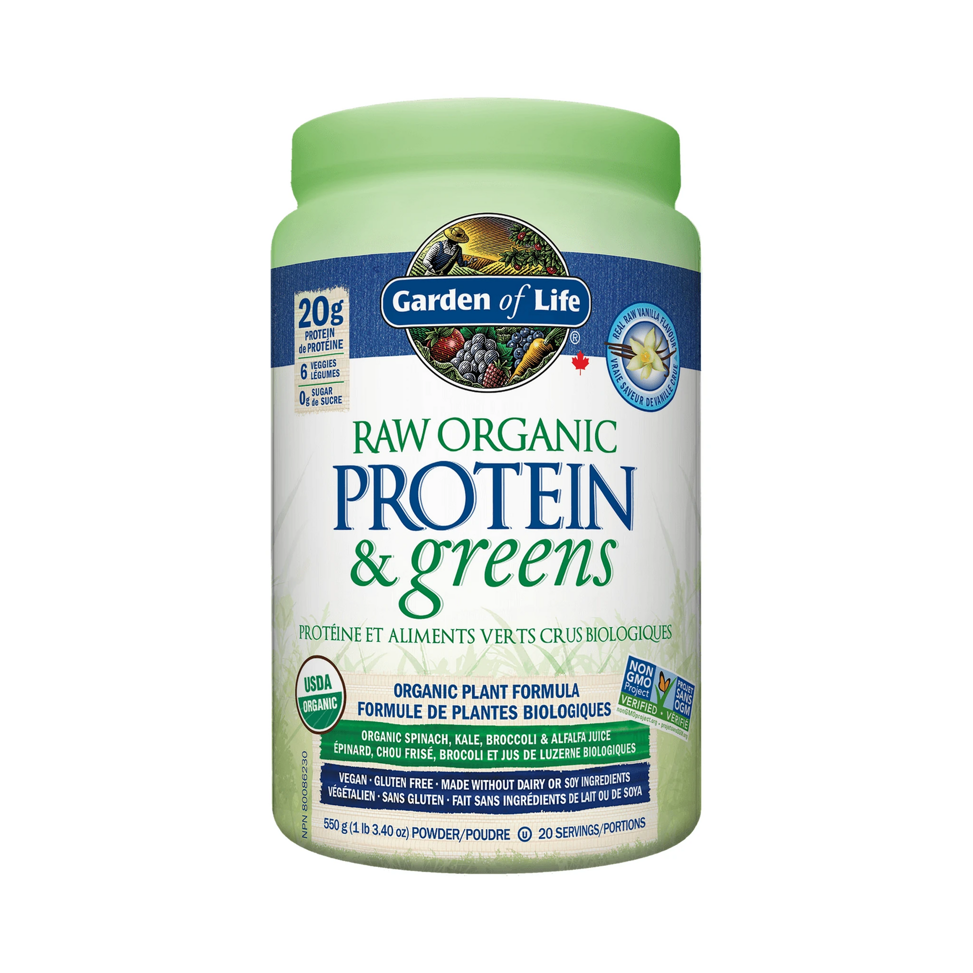 Garden of Life RAW Organic Protein & greens Vanilla 550g