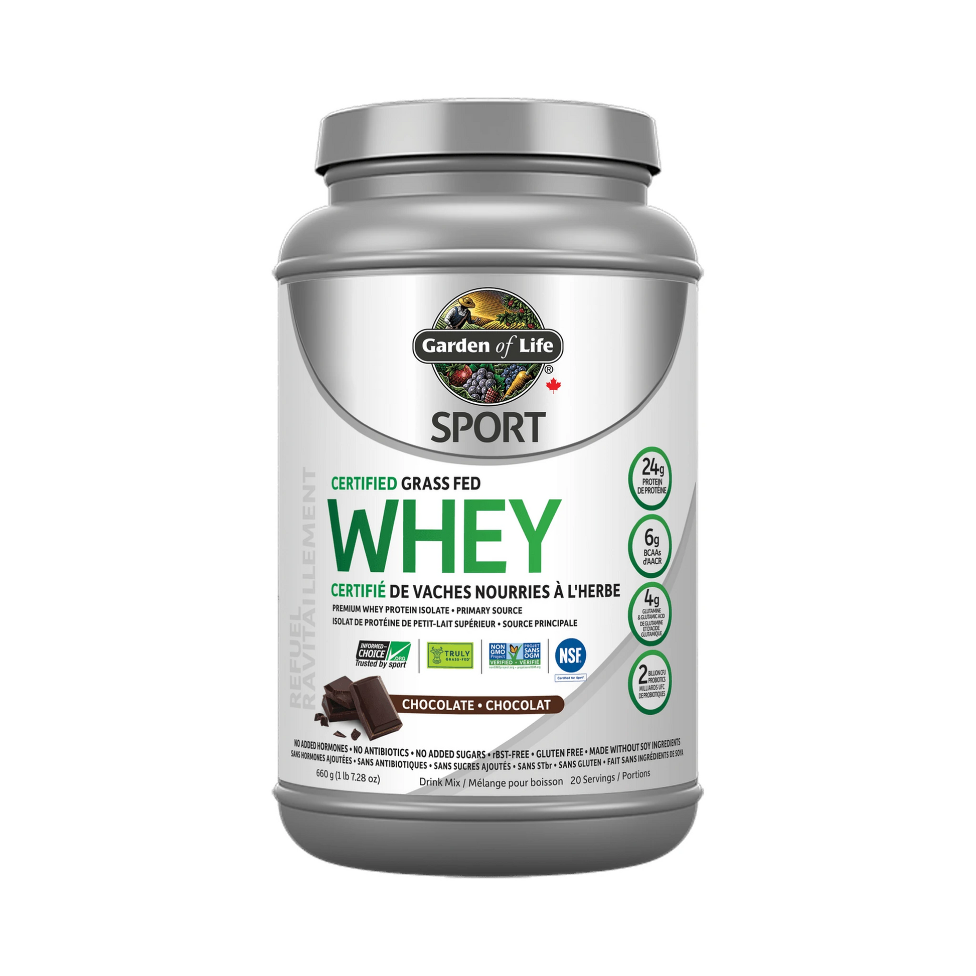 Garden of Life SPORT Certified Grass Fed Whey Chocolate 672g