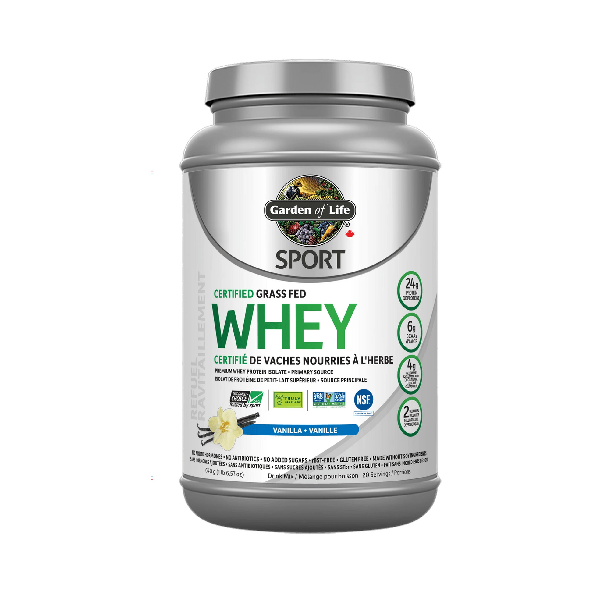 Garden of Life SPORT Certified Grass Fed Whey Vanilla 652g