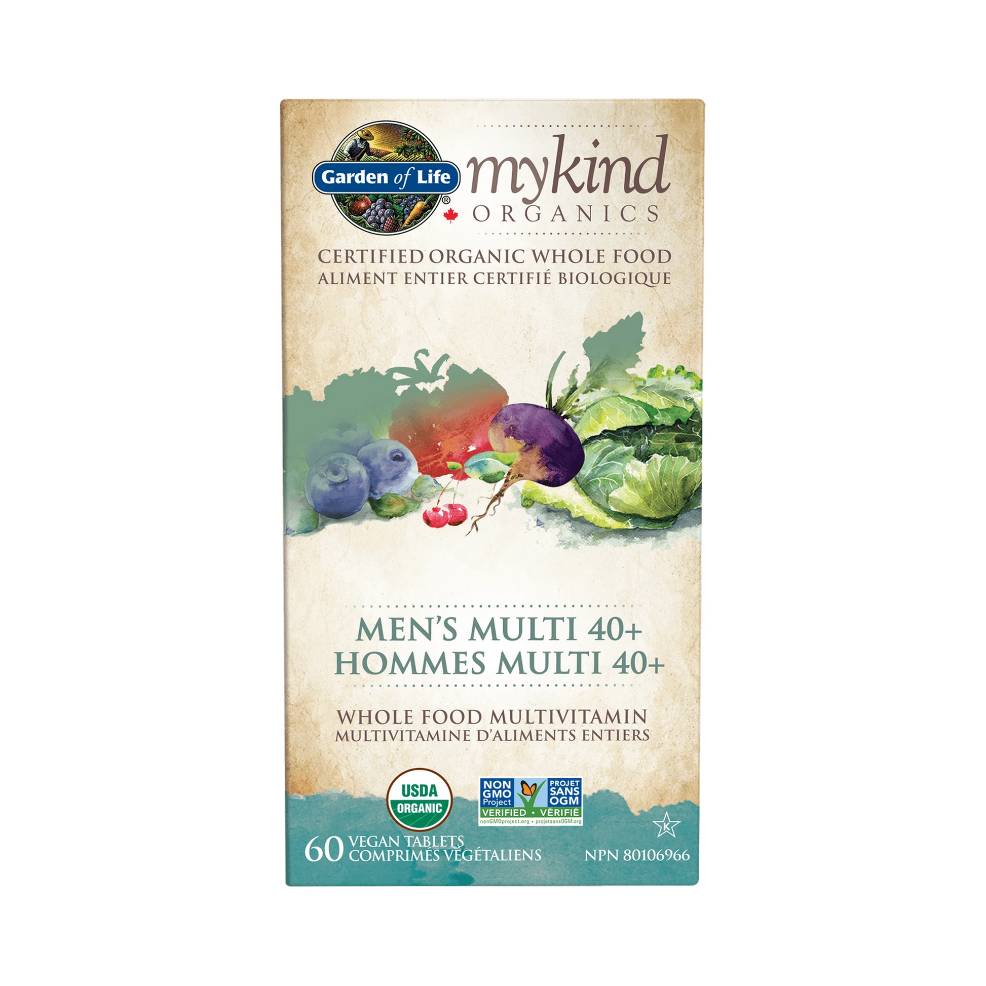 Garden of Life mykind Organics Multivitamin Men’s Multi 40+ 60 Tablets