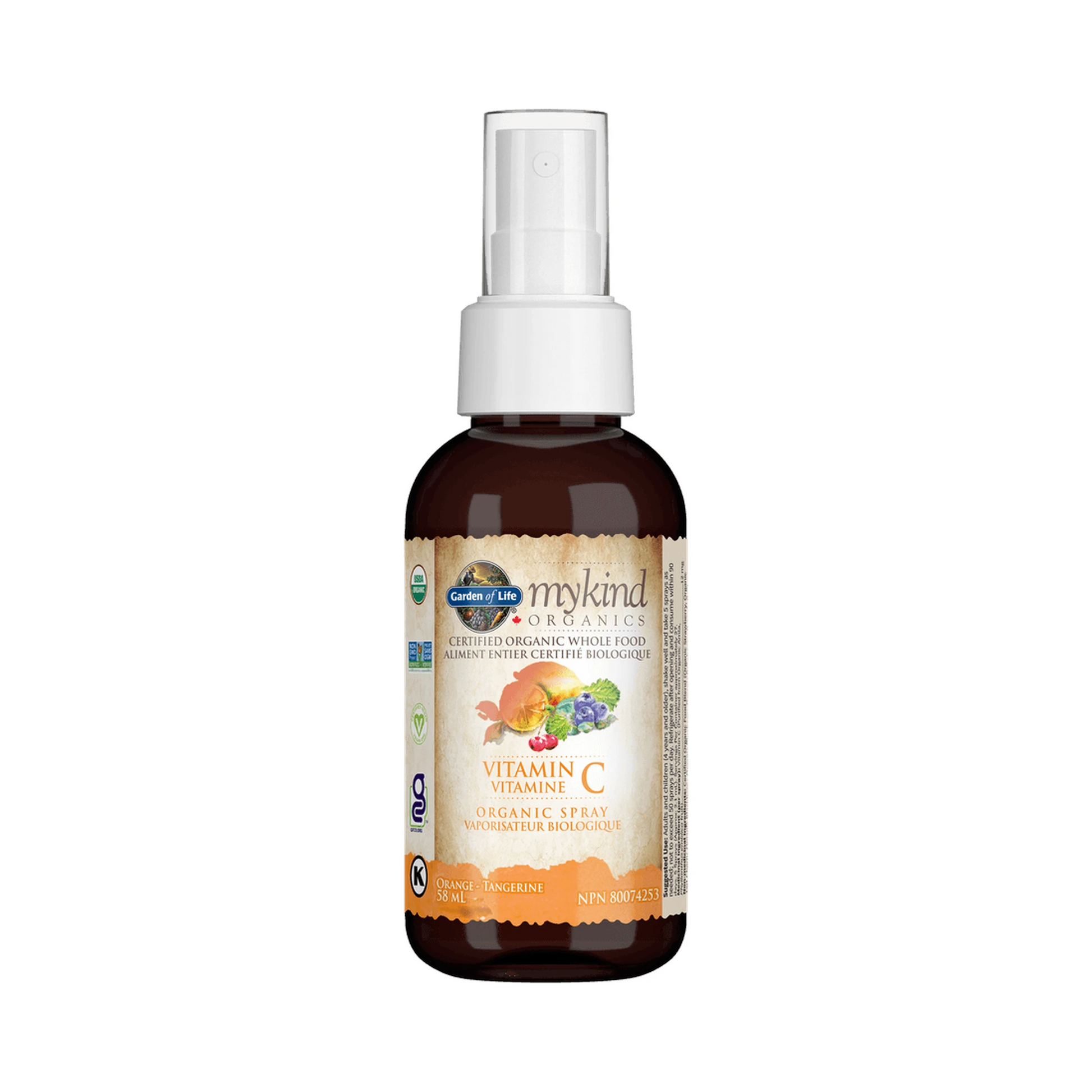 Garden of Life mykind Organics Vitamin C Organic Spray Orange Tangerine 58mL