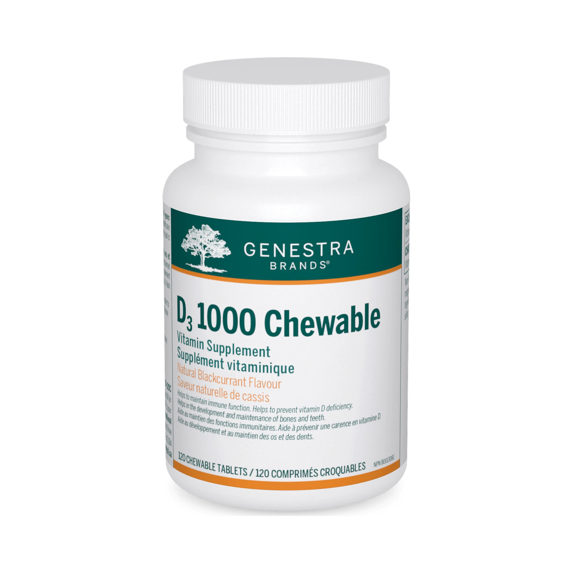 Genestra D3 1000 120 Chewable Tablets