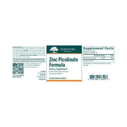 Genestra Zinc Picolinate Formula 60 Veg Capsules
