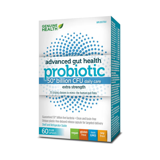 Genuine Health Advanced Gut Health Probiotic 50 Billion CFU 60 Capsules