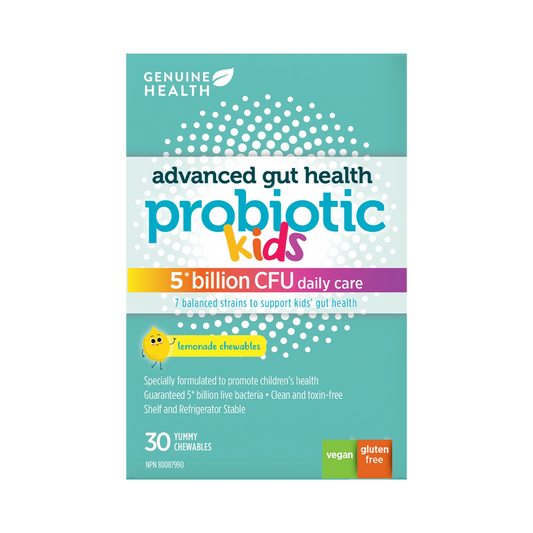 Genuine Health Advanced Gut Health Probiotic For Kids Lemonade 30 Chewables